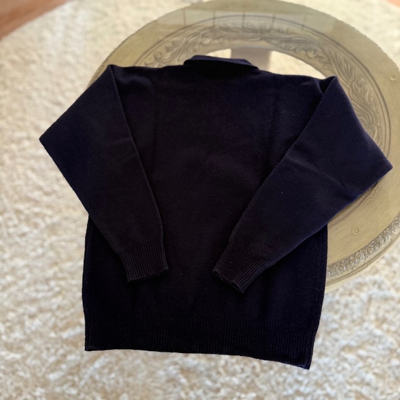 VTG Polo Ralph Lauren Blue Collared Crest Two Button Lambswool Sweater Men’s M - Picture 5 of 11